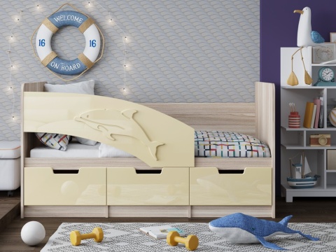 Детская Кровать Дельфинчик-6 МДФ/Разные Цвета