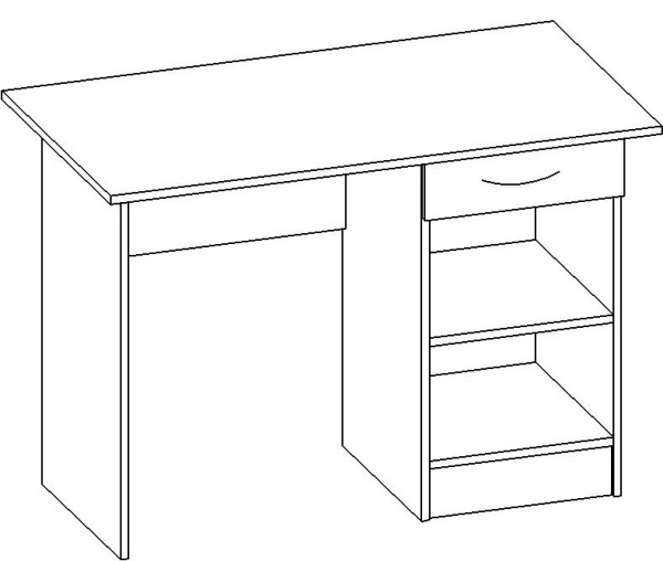 Письменный Стол Боско 01 с Дверью (1,1х0,75х0,6)/Разные Цветы