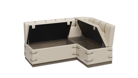 Диван Кухонный «Вегас» (Дуб Сонома Трюфель/ Кож.Зам Бежевый)