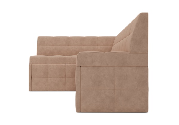 Кухонный угловой диван дельфин Атлантис велюр бежевый