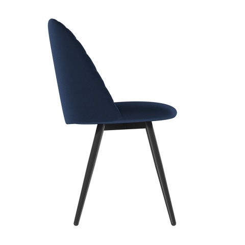 Комплект стульев Диор (2 шт), черный велюр синий