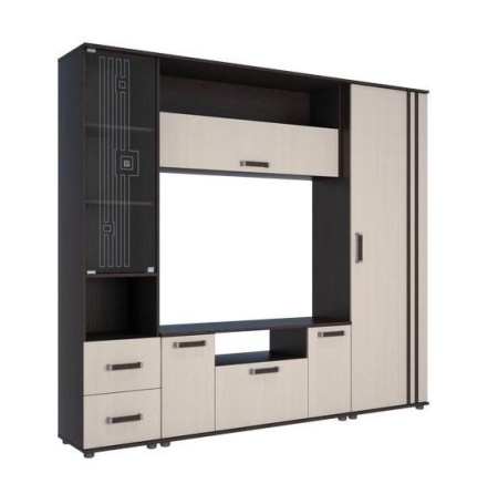 Гостиная Арктика-7 Венге/Дуб Молочный (Д-2200 х В-1950 х Г-393 мм)